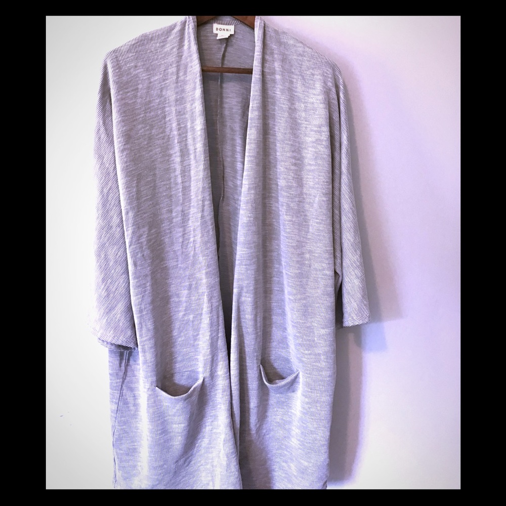 EUC Gray Donni Ribbed Sweater Coat